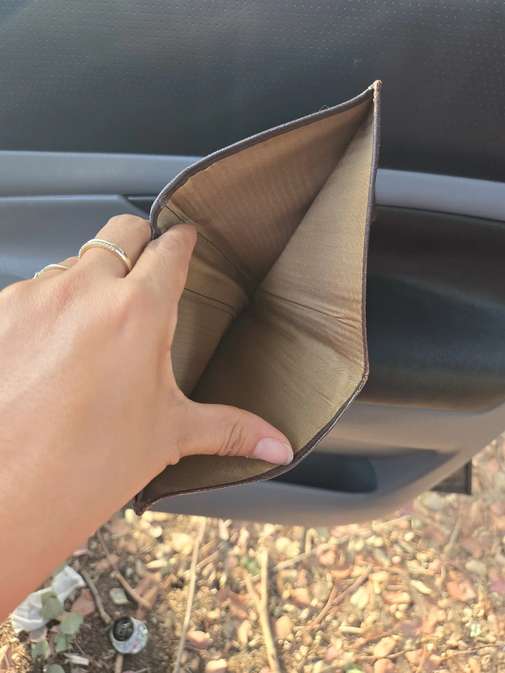 Genuine Leather Brown Wallet with Gold Embossing